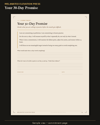 Sample page: Your 30-Day Promise commitment exercise.