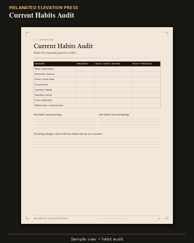 Sample page: Current Habits Audit.